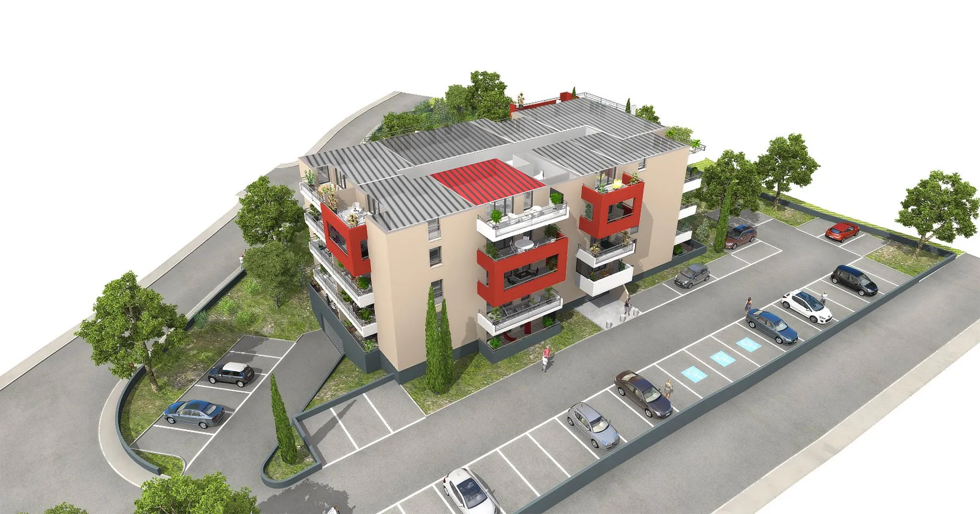 Vue 3D d'une résidence immobilière
