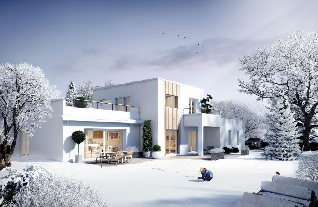 GANOVA CONSTRUCTION – Maison Athena – Vue neige